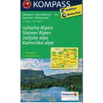 Julische Alpen, Steiner Alpen - Julské a Kamnišké Alpy (Kompass - 2801) - turistická mapa