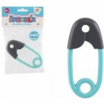 Teddies Chrastítko špendlík plast 12cm šedotyrkysové 12x19cm – Zboží Dáma