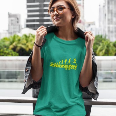 tričko s potiskem Zrozená k běhu Středně zelená – Zboží Mobilmania