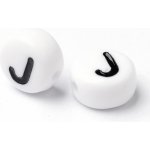 Bílá písmenka, kolečko, 7x4mm – Zboží Dáma