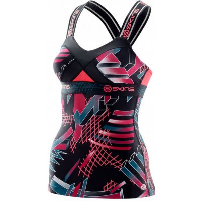 Skins DNAmic Womens Tank Junkyard Geo S Černá – Zboží Mobilmania