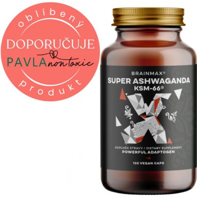 BrainMax Super Ashwagandha extrakt KSM-66 100 rostlinných kapslí – Hledejceny.cz