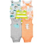 CARTER'S Body bez rukávů Stripes Animals kluk 5ks – Sleviste.cz