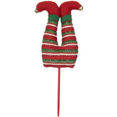 Červený vánoční zápich nohy skřítek Elf - 13*5*33 cm - Clayre & Eef – Hledejceny.cz