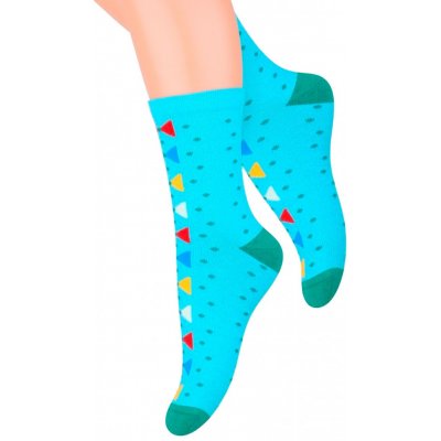 STEVEN Dívčí klasické ponožky vzor 014/129 modrá světlá