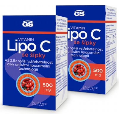GS Vitamin Lipo C 500 mg se šípky 2 x 100 kapslí – Hledejceny.cz