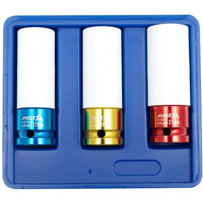 ASTA 914003A Úderové hlavice 1/2", 17 - 21 mm, s krytkou na ALU kola, sada 3 ks – Hledejceny.cz