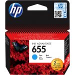 HP originální ink CZ110AE#BHK, No.655, azurový, 600str., HP Deskjet Ink Advantage 3525, 5525, 6525, 4615 e-AiO