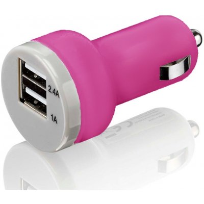 TFY No.4720 Nabíječka do auta 2x USB, tmavě růžová – Zboží Mobilmania