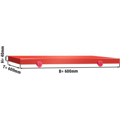 G.Gastro Krájecí deska pro řeznický stůl - 600x600 mm - Tloušťka: 40 mm - HACCP vyhovuje - PE 500 (HDPE) - červená - se 4 zátkami - vhodné do myčky - D9784190 – Zboží Mobilmania