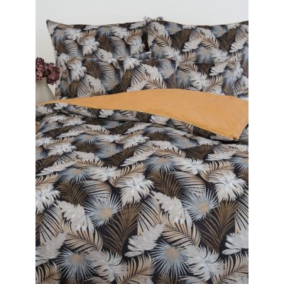 MKLuzkoviny.cz Povlečení mikroplyš Digital Taisa černo/zlatá 140x200 70x90 – Zboží Mobilmania