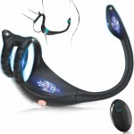 SuperLove Dual Vibrating Cock Ring Anal Lock & Prostate Massager with Remote Black – Zboží Dáma
