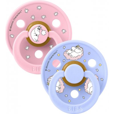 Bibs Moomin Dudlíky kaučuk kulaté 2ks Dreaming Baby Pink Mix – Zboží Dáma