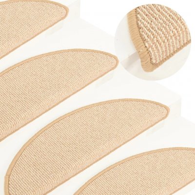 Nábytek XL Kobercové nášlapy na schody 15 ks krémové 56 x 17 x 3 cm – HobbyKompas.cz