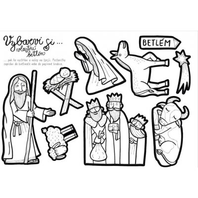 Kreslíkárna vystřihni a vybarvi si Betlém na špejli – Zboží Dáma