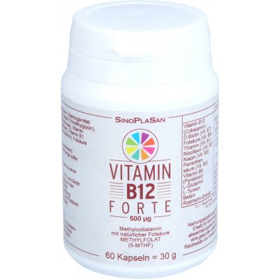 SinoPlaSan Vitamin B12 FORTE 500 μg Methylcobalamin 60 kapsli – Hledejceny.cz