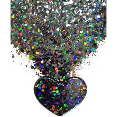 Holografické glitrové třpytky do pryskyřice 10 g černé – Zboží Dáma