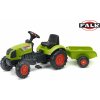 Šlapadlo FALK Šlapací traktor 2041C Claas Arion s vlečkou a otevírací kapotou