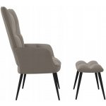 VidaXL 327666 relaxační se stoličkou světle šedé samet – Zboží Dáma