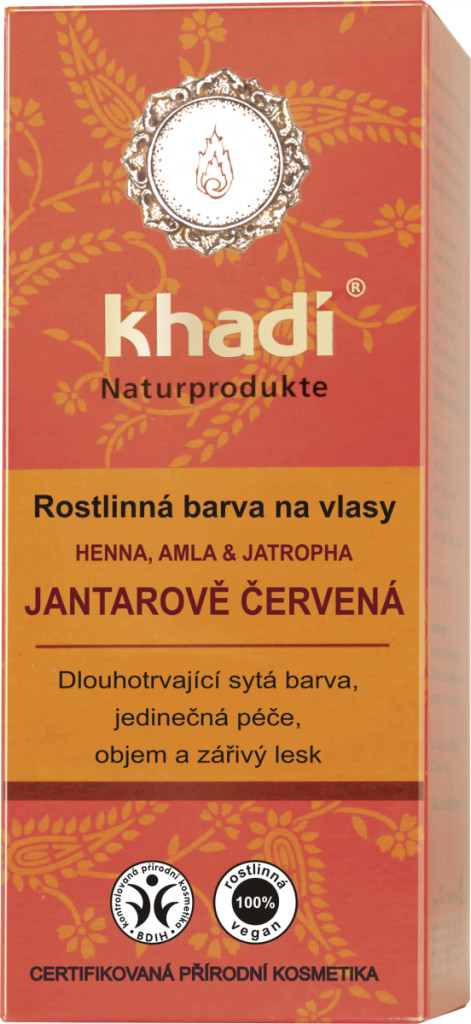 Khadi rostlinná barva na vlasy Henna & Amla & Jatropha 100 g