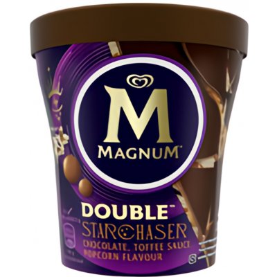 Magnum Double Starchaser Chocolate & Toffee Sauce & Popcorn Flavour zmrzlina v kelímku 440ml – Zboží Mobilmania