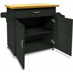 Servírovací stolek kolečka kov dřevo černá/buk NoBi ERIK – Zboží Dáma