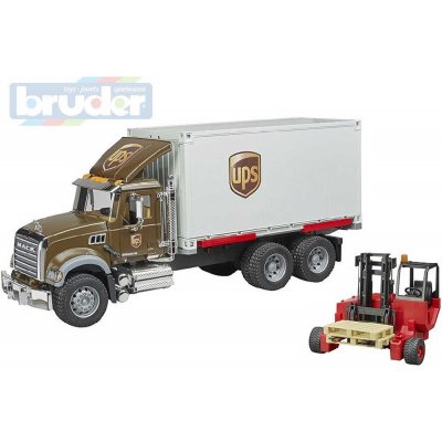 Bruder 2828 Mack Granite UPS s vysokozdvižným vozíkem