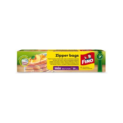 Fino Zipper uzavíratelné sáčky mix velikostí (10x0,5L / 10x1L / 5x2,5L) 25 ks – Sleviste.cz
