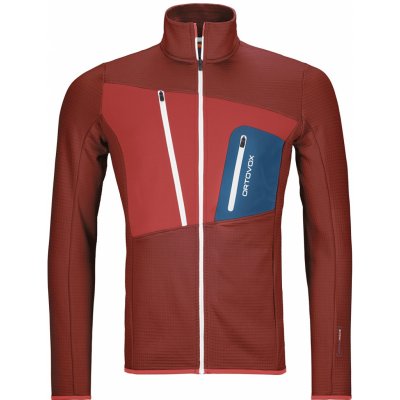 Ortovox Fleece Grid Jacket červená/oranžová – Zboží Mobilmania