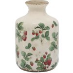 Krémová antik keramická váza s jahůdkami Fraises - Ø 11*17 cm - Chic Antique – Hledejceny.cz