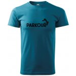 Parkour salto klasické pánské triko tmavý tyrkys