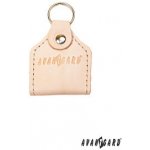 Avantgard přívěsek na klíče z pravé kůže s žetonem 80112 Béžová – Zboží Mobilmania