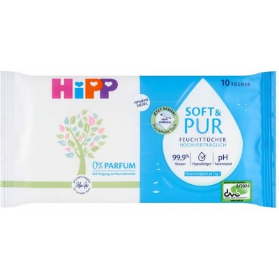 Hipp Babysanft Čistící vlhčené ubrousky Soft&Pur 10 ks – Hledejceny.cz