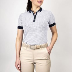 Kjus Women Ella Structure Polo White/Atlanta Blue