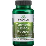 Swanson Turmeric & Black Pepper Kurkuma a černý pepř 60 rostlinných kapslí – Hledejceny.cz