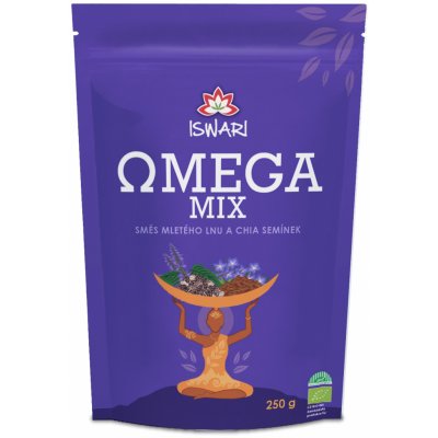 Iswari BIO Omega Mix směs mletých semínek chia hnědý len 250 g – Hledejceny.cz