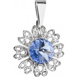 Evolution Group CZ Přívěsek bižuterie se Swarovski krystaly modrá kytička 54032.3 light sapphire