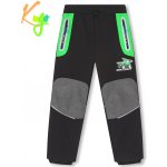 Kugo HK2512 Chlapecké softshellové kalhoty zateplené tmavě šedá / zelená aplikace – Zboží Mobilmania