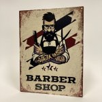 Plechová cedule BARBER SHOP 33x25cm – Zboží Mobilmania