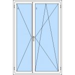 SKLADOVÁ-OKNA.cz dvoukřídlé plastové balkónové dveře REHAU Synego AD Elegance bílá 140 x 214 cm – Sleviste.cz