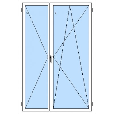 SKLADOVÁ-OKNA.cz dvoukřídlé plastové balkónové dveře REHAU Synego AD Elegance bílá 140 x 214 cm – Sleviste.cz