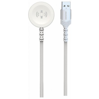 Swissten 22065501 OPLETENÝ MAGNETICKÝ PRO APPLE WATCH KOVOVÝ, USB-A, 1,2m, bílý – Zboží Mobilmania