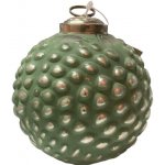 Decoris Vánoční skleněná koule 10 cm vintage BARVA: Zelená – Zboží Dáma