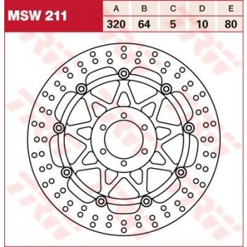 TRW MSW211 brzdový kotouč, přední BENELLI TNT 1130 SPORT rok 05-09