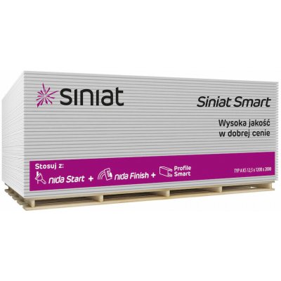 Sádrokartonová deska bílá Siniat Smart 12,5 mm 2,5 m2 – Sleviste.cz