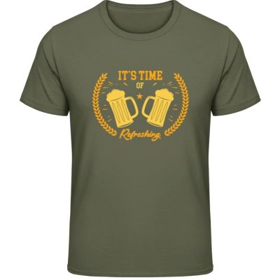 Gildan Soft Style tričko Pivní motiv - It’s Time of Refreshing - military Green