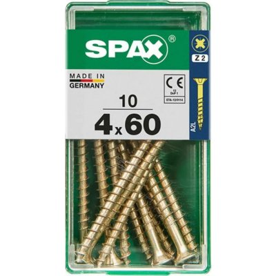 Spax Uni vrut zápust.hlava PZ/Z2 4CUT částečný závit Yellox 4 x 60 mm 10 ks – Hledejceny.cz