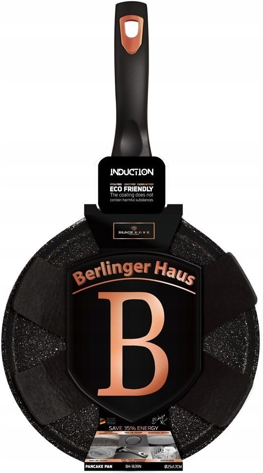 BerlingerHaus na palačinky s mramorovým povrchem Carbon Metallic Line 25 cm