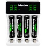 Verk 02052 Nabíječka USB-C pro AA/AAA baterie, LED + 4x baterie AAA – Zbozi.Blesk.cz