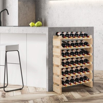 COSTWAY Dřevěný stojan na víno, 36 lahví, 63x25x85cm